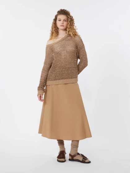 Cotton-poplin skirt, tobacco - WEEKEND MAX MARA